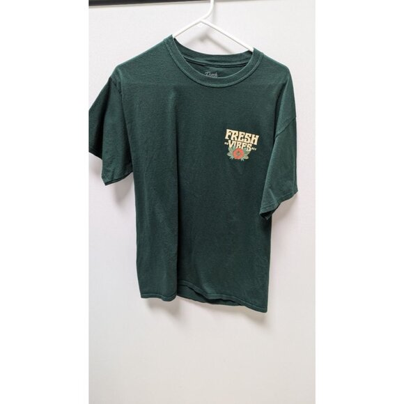 Fresh Vibes Dark Green Mushroom Graphic T-Shirt - Picture 1 of 2